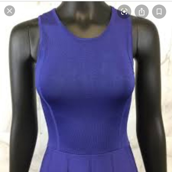 PARKER Flare Back cut out dress in Blue - Picture 2 of 6